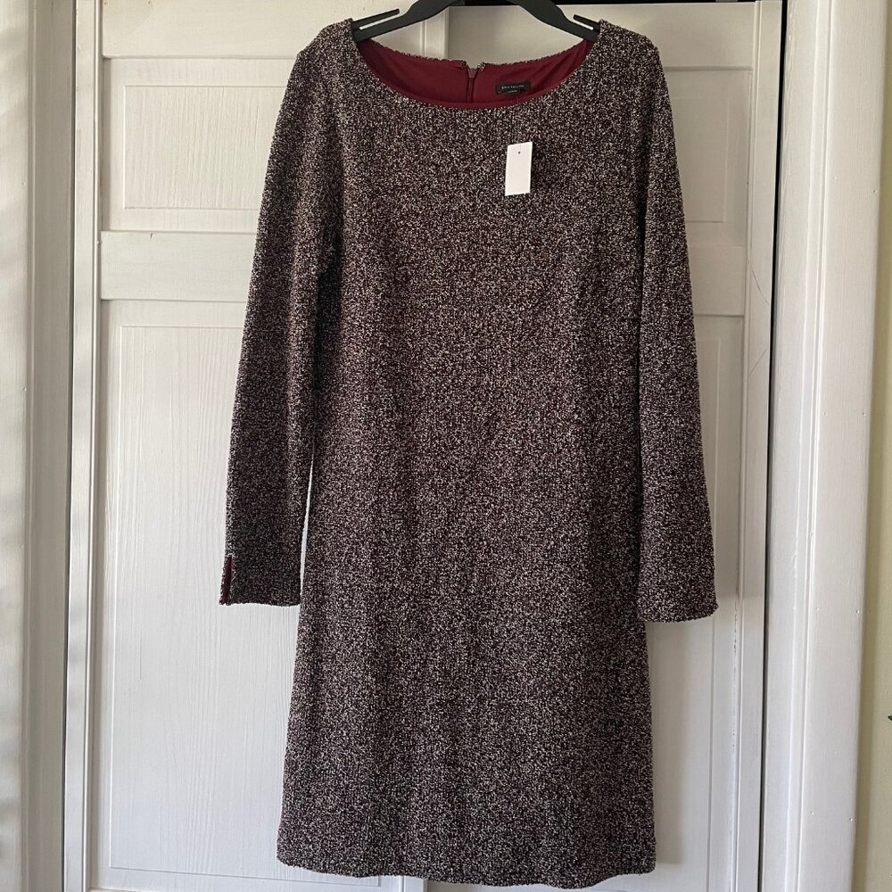 Ann Taylor Red Boucle Shift Dress (Size 10)